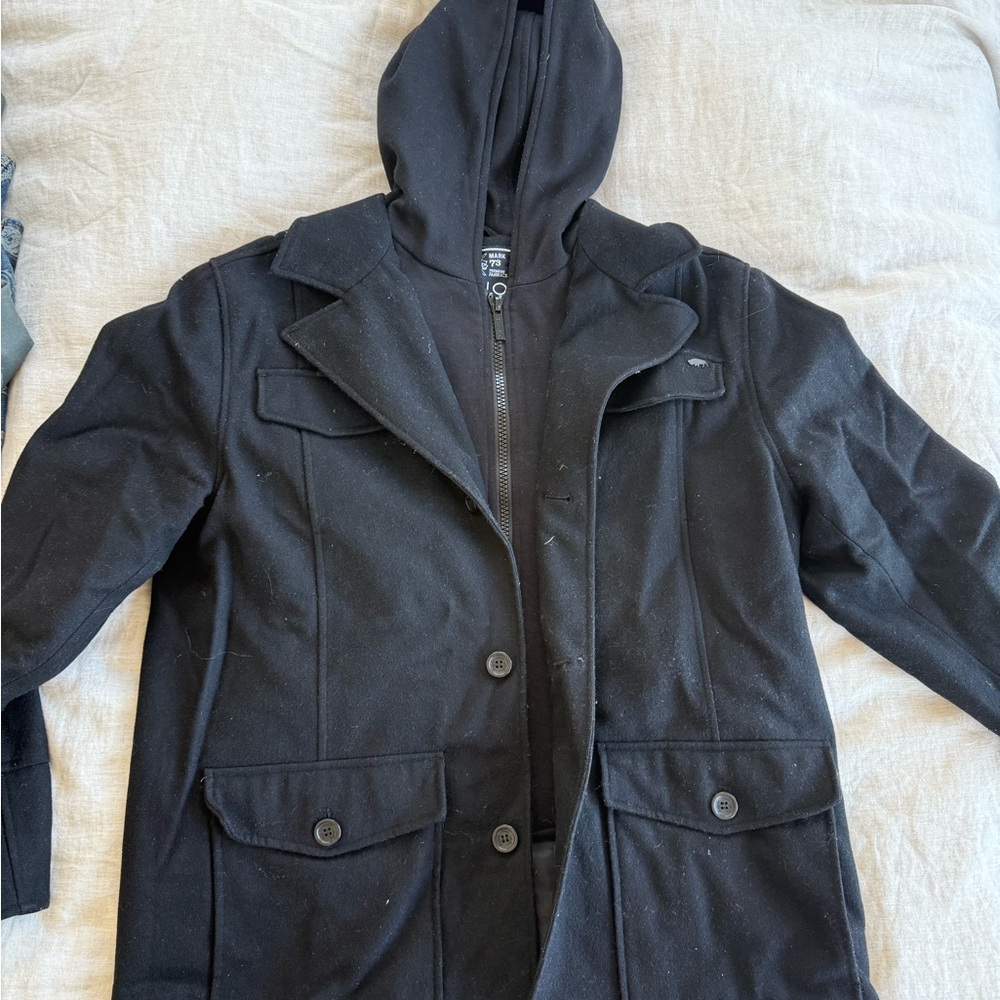 Buffalo David Bitton Charcoal Hooded Jacket